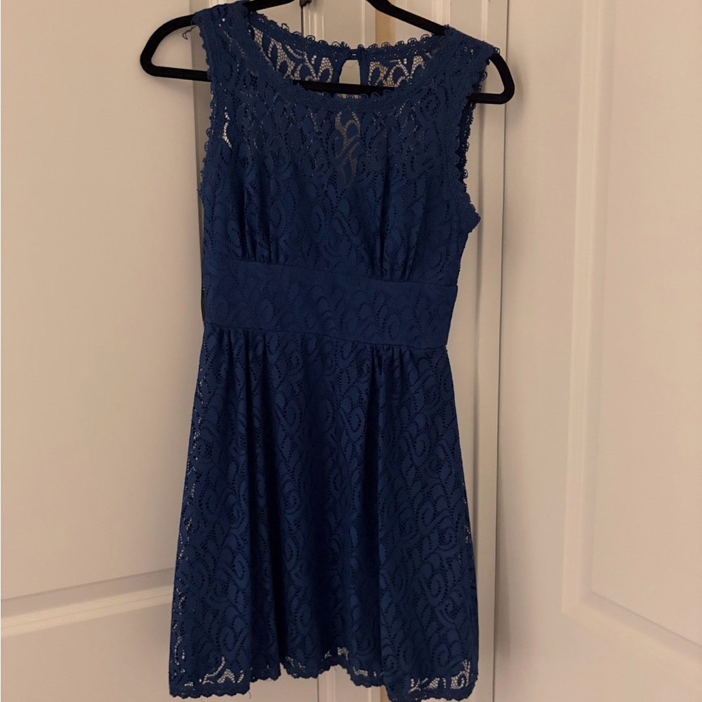 B Darlin Sapphire Lace Mini Dress